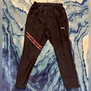 puma drycell training pants - elastic waist & zip up leg cuffs